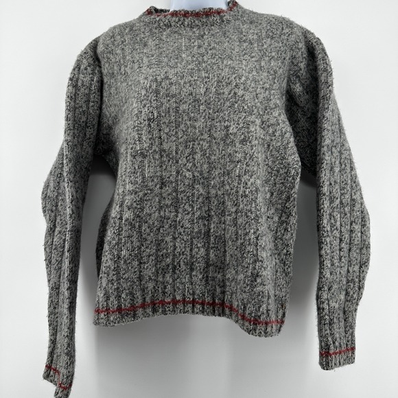 Vtg Timberland Sweater Womens Medium Grey Wool Pullover - Picture 1 of 11
